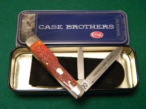 Case Bros. Cutlery Co. USA 2004 Chestnut Bone 6215 SS Gunstock Knife - NIB