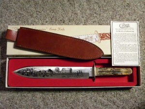 Case XX The Battle of Lexington Stag Bowie Sheath Knife - NIB