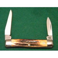 Case XX Stainless USA 52033 SSP 3 Dot (1977) Blue Sroll Stag 2 Blade Pen Knife - Mint Case XX Stainless USA 52033 SSP 3 Dot (1977) Blue Sroll Stag 2 Blade Pen Knife - Mint