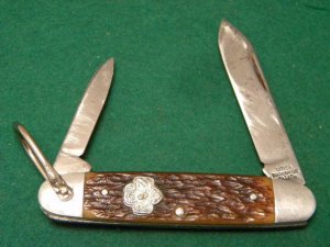 Utica Featherweight Bone 2 Blade Girl Scout Knife
