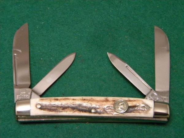 Hen and Rooster Bertram Cutlery Solingen Germany Stag 174 DS Congress Knife c.1980's Hen and Rooster Bertram Cutlery Solingen Germany Stag 174 DS Congress Knife c.1980's