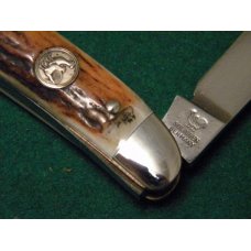Hen and Rooster Bertram Cutlery Rostfrei Solingen Germany Stag 203 DS Whittler Knife c.1980's Hen and Rooster Bertram Cutlery Rostfrei Solingen Germany Stag 203 DS Whittler Knife c.1980's
