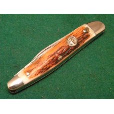 Hen and Rooster Bertram Cutlery Rostfrei Solingen Germany Stag 203 DS Whittler Knife c.1980's Hen and Rooster Bertram Cutlery Rostfrei Solingen Germany Stag 203 DS Whittler Knife c.1980's