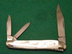 Hen and Rooster Bertram Cutlery Rostfrei Solingen Germany Pearl 203 MOP Whittler Knife c.1980's
