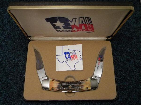 Case XX SS USA 9 Dot (1981) Stag Texas Lockhorn Knife - Texas Sesquicentennial 1836-1986 Case XX SS USA 9 Dot (1981) Stag Texas Lockhorn Knife - Texas Sesquicentennial 1836-1986