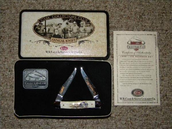 Case XX USA 2 Dot (1998) Stag Muskrat SS Case Collectors Club Life Member Knife