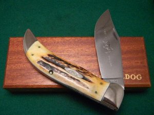 Case XX USA 1965 Stag 5172 Transition Bulldog in Original Wood Case