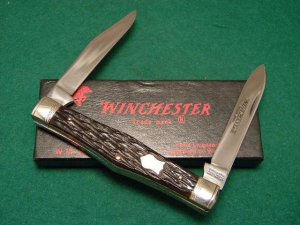Winchester Trademark USA 1988 Bone 2967 Swell Center Moose Knife - NIB