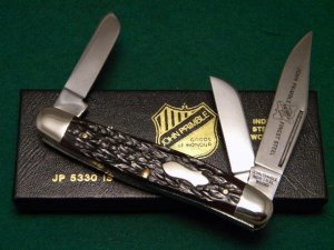John Primble India Steel Works 1988 Bone 5330 Stockman Knife - NIB