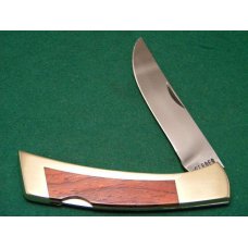 Gerber Portland, OR 97223 USA Brass/Wood Lockback Knife and Leather Pouch Gerber Portland, OR 97223 USA Brass/Wood Lockback Knife and Leather Pouch