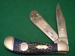 Case XX Bradford, PA USA 1991 Bone Winston Cup Champion Terry Labonte Saddlehorn Knife