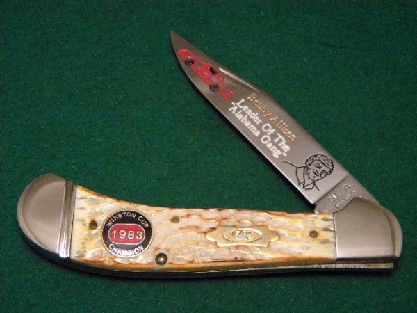 Case XX Bradford, PA USA 1991 Bone Winston Cup Champion Bobby Allison Saddlehorn Knife Case XX Bradford, PA USA 1991 Bone Winston Cup Champion Bobby Allison Saddlehorn Knife