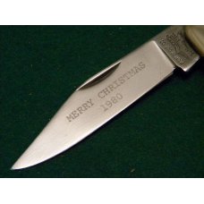 Parker Cut. Co. Japan Pearl Lockback Whittler - 1980 Christmas Knife Parker Cut. Co. Japan Pearl Lockback Whittler - 1980 Christmas Knife