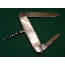 E Bruckmann Ohligs Solingen Germany Pearl Corkscrew Knife - C. 1891-1956 E Bruckmann Ohligs Solingen Germany Pearl Corkscrew Knife - C. 1891-1956