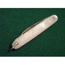 E Bruckmann Solingen Germany Pearl Fob Knife - C. 1891-1956 E Bruckmann Solingen Germany Pearl Fob Knife - C. 1891-1956