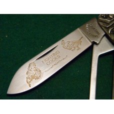 Smokey Mountain Knife Works Fighting Cocks Knife with Cock Spur Saw - Shaw Leibowitz Handles Smokey Mountain Knife Works Fighting Cocks Knife with Cock Spur Saw - Shaw Leibowitz Handles