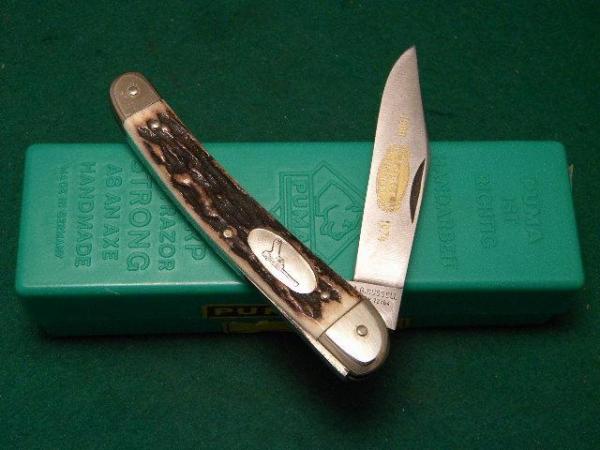 Puma Germany Stainless - A.G. Russel 1974 Luger Pistole 08 835 CK Stag Knife - NIB Puma Germany Stainless - A.G. Russel 1974 Luger Pistole 08 835 CK Stag Knife - NIB