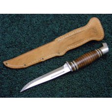 Boker Tree Brand USA 156B Stacked Leather Sheath Knife c.1950's-1960's Boker Tree Brand USA 156B Stacked Leather Sheath Knife c.1950's-1960's