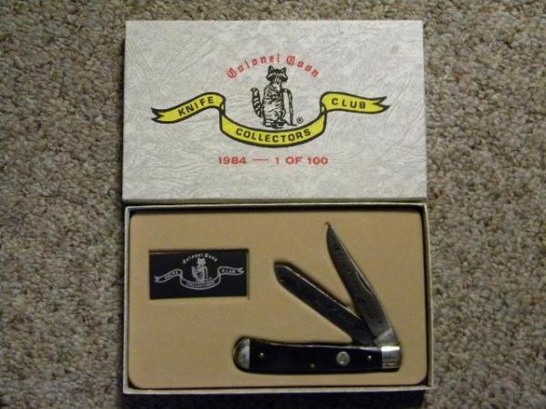 Col. Coon Tenn., USA 1984 Colonel Coon Knife Collectors Horn Trapper Knife *Fileworked* - NIB Col. Coon Tenn., USA 1984 Colonel Coon Knife Collectors Horn Trapper Knife *Fileworked* - NIB