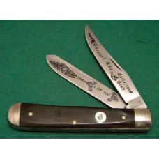 Col. Coon Tenn., USA 1984 Colonel Coon Knife Collectors Horn Trapper Knife *Fileworked* - NIB Col. Coon Tenn., USA 1984 Colonel Coon Knife Collectors Horn Trapper Knife *Fileworked* - NIB