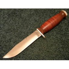 Schrade Walden NY USA H-15 Stacked Leather Fixed Blade Sheath Knife Schrade Walden NY USA H-15 Stacked Leather Fixed Blade Sheath Knife