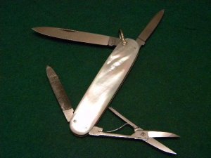 E Bruckmann Solingen Germany Pearl Lobster Knife - C. 1891-1956