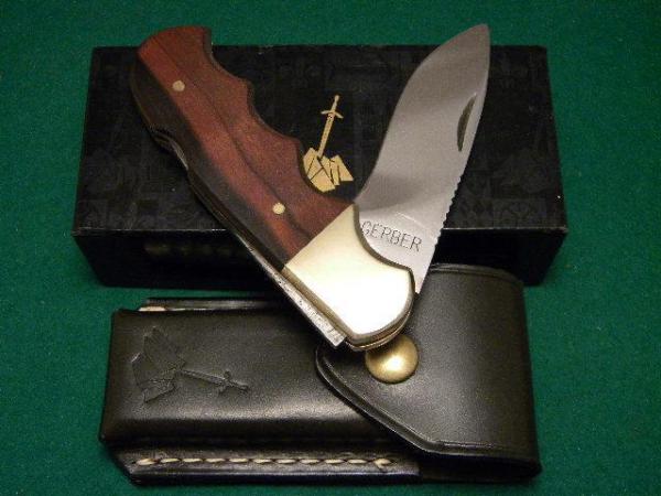 Gerber Portland, OR 97223 USA Folding Magnum Lockback Knife and Leather Pouch - NIB Gerber Portland, OR 97223 USA Folding Magnum Lockback Knife and Leather Pouch - NIB