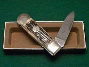 Weidmannsheil Solingen Germany Stag Lockback Knife - NIB