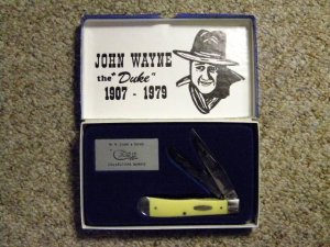 Case XX USA 1997 Yellow 3254 CV Trapper Knife - John Wayne the 