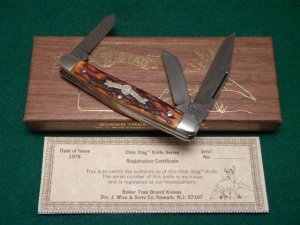 Boker USA Tree Brand 1976 Olde Stag 70488 Delrin Stockman Knife - NIB