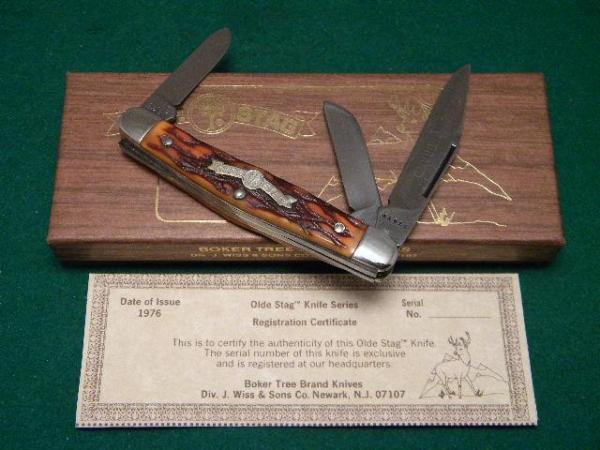 Boker USA Tree Brand 1976 Olde Stag 70488 Delrin Stockman Knife - NIB Boker USA Tree Brand 1976 Olde Stag 70488 Delrin Stockman Knife - NIB