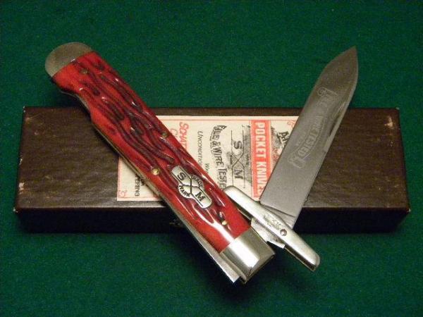 Schatt & Morgan Titusville PA. Bone 04121L File & Wire Swing Guard Lockback Knife - NIB Schatt & Morgan Titusville PA. Bone 04121L File & Wire Swing Guard Lockback Knife - NIB