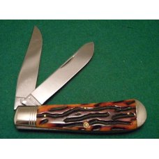 Schatt & Morgan Titusville PA. Bone 042101 File & Wire Jumbo Trapper Knife - NIB Schatt & Morgan Titusville PA. Bone 042101 File & Wire Jumbo Trapper Knife - NIB