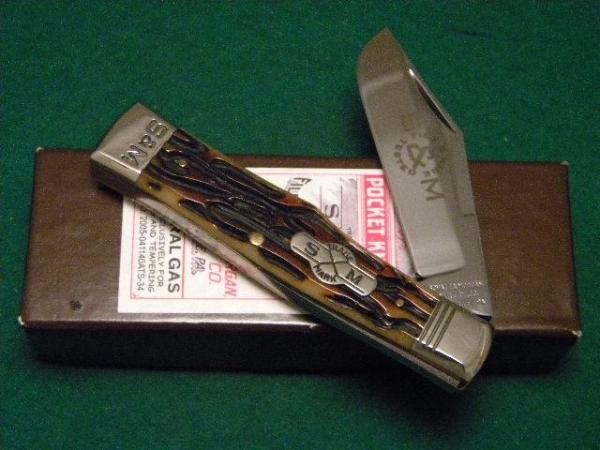 Schatt & Morgan Titusville PA. 2005 Bone 041140 File & Wire Gunstock 1 Blade Knife - NIB Schatt & Morgan Titusville PA. 2005 Bone 041140 File & Wire Gunstock 1 Blade Knife - NIB