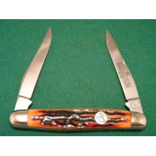 Queen Cutlery Company #66 Titusville A PH-D2 Amber Stag Bone Muskrat Knife - NIB Queen Cutlery Company #66 Titusville A PH-D2 Amber Stag Bone Muskrat Knife - NIB