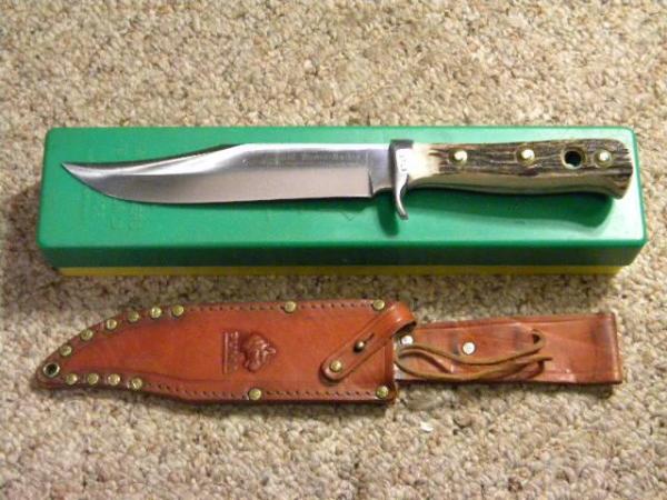 Puma Germany Stag 6396 Original Puma Bowie Sheath Knife c.1968 - NIB