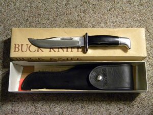 Buck 119 USA Black Hunting Sheath Knife Pre 1986 - NIB