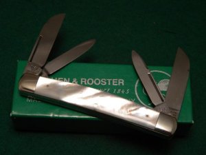 Hen and Rooster Bertram Cutlery Solingen Germany Pearl 124 MP Congress Knife c. 1980's - NIB