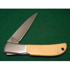 Al Mar Seki Japan Yellowish Micarta 1003-WM Falcon Lockback Knife and Leather Pouch - NIB Al Mar Seki Japan Yellowish Micarta 1003-WM Falcon Lockback Knife and Leather Pouch - NIB