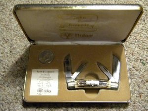 Boker Solingen Germany Tree Brand John F. Kennedy Stag Congress Knife and Coin Set - NIB