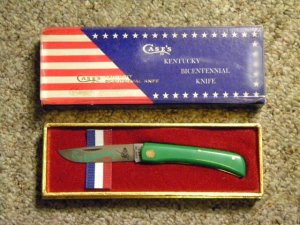 Case XX USA 1974 Green G137 Kentucky Bicentennial Knife - NIB