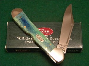 Case XX USA 2000 Blue/Green Peacock Appaloosa Bone 61549L SS Copperlock Knife - SFO - NIB