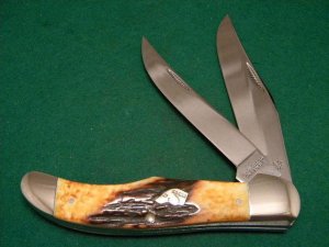 Ka-Bar Kabar Union Cut Co Olean, NY Stag X11/77 Dog Head Folding Hunter Knife c.1977