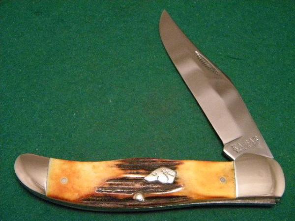 Ka-Bar Kabar Union Cut Co Olean, NY Stag X11/77 Dog Head Folding Hunter Knife c.1977 Ka-Bar Kabar Union Cut Co Olean, NY Stag X11/77 Dog Head Folding Hunter Knife c.1977