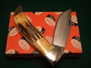 Case XX Hand Made USA 4 Dot (1976) Razor Edge Stag 5172 SSP Clasp Knife - NIB