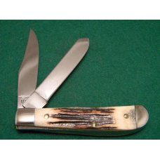 Battle Axe Brand USA (Made by Queen) Stag Mini Trapper Knife