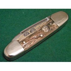 Battle Axe Brand Shouse & Hardin Germany Stag Mini Canoe (Baby Butterbean) Knife Battle Axe Brand Shouse & Hardin Germany Stag Mini Canoe (Baby Butterbean) Knife