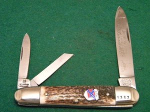 Kissing Crane Solingen Germany Stag Anglo Saxon Whittler Knife Johnny Reb - c.1976