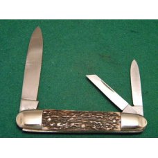 Kissing Crane Solingen Germany Stag Anglo Saxon Whittler Knife Johnny Reb - c.1976