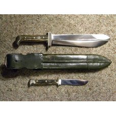 Puma Germany Stag Super Set Knives with the Original Green Leather Sheath c.Pre-1964 Puma Germany Stag Super Set Knives with the Original Green Leather Sheath c.Pre-1964